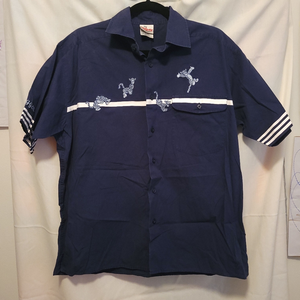 Disney Tigger Navy Blue Button-Up Shirt
